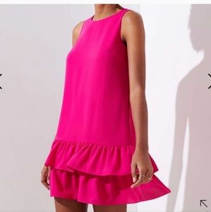 Pink hem ruffle dress